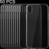 50 stuks 0,75 mm ultradunne transparante TPU beschermhoes voor iPhone X / XS