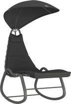 vidaXL Tuinschommelstoel 160x80x195 cm stof zwart