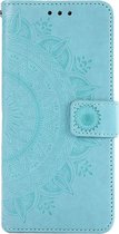 Shop4 - Samsung Galaxy A12 Hoesje - Wallet Case Mandala Patroon Mint Groen