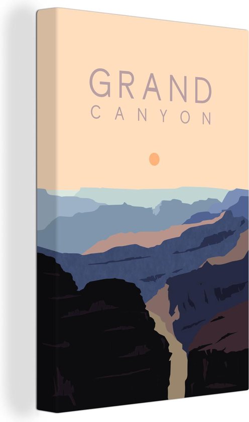 Canvas Schilderij Arizona - Grand Canyon - Amerika - USA - Illustratie - 60x90 cm - Wanddecoratie