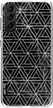 Casetastic Samsung Galaxy S21 Plus 4G/5G Hoesje - Softcover Hoesje met Design - Abstract Marble Triangles Print