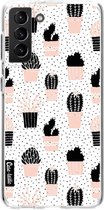 Casetastic Samsung Galaxy S21 Plus 4G/5G Hoesje - Softcover Hoesje met Design - Cactus Print Print