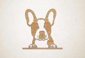 Wanddecoratie - Hond - Boston Terrier 5 - M - 61x60cm - Eiken - muurdecoratie - Line Art
