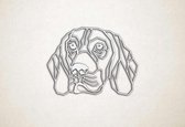 Line Art - Hond - Beagle - M - 60x82cm - EssenhoutWit - geometrische wanddecoratie