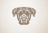Line Art - Hond - Rottweiler 2 - M - 60x82cm - Eiken - geometrische wanddecoratie