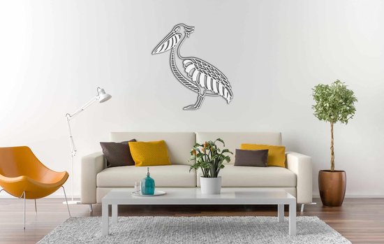 Line Art - Heron - XS - 27x25cm - Wit - décoration murale géométrique