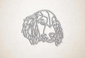 Line Art - Hond - Cocker Spaniel - S - 45x52cm - EssenhoutWit - geometrische wanddecoratie