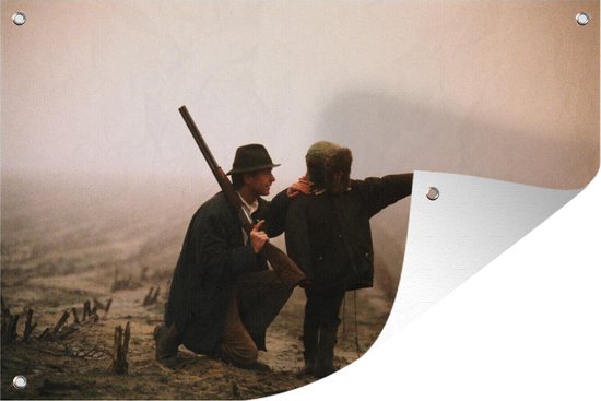 Tableau Toile Cerf Forêt Brumeuse - Décoration Murale Moderne Sans Cadre - 60x90 Cm