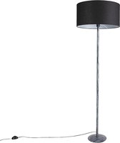 QAZQA - Landelijke Vloerlamp | Staande Lamp - 1 lichts - H 1630 mm - Zwart - Woonkamer | Slaapkamer | Keuken