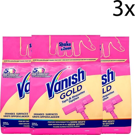 Vanish Oxi Action Gold Tapijt Vlekverwijderaar Poeder - 650g x3 | bol.com