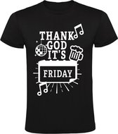 Thank god its friday Heren t-shirt | vrijdag | god | weekend | feesten| grappig | cadeau | Zwart