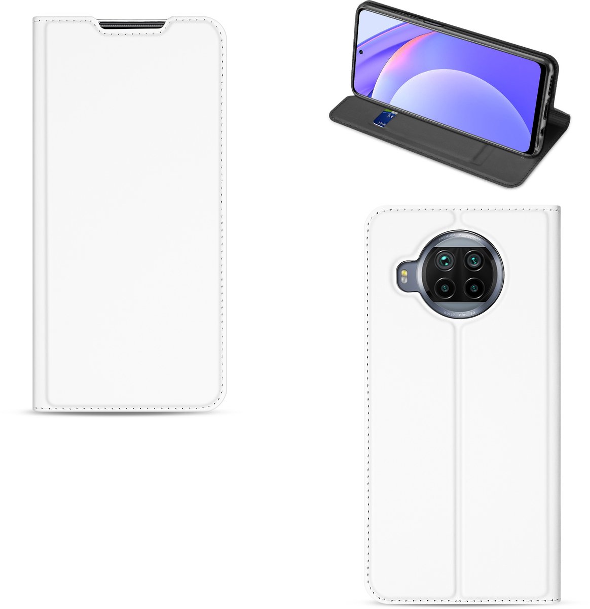 Xiaomi Mi 10T Lite Stand Case Wit met Pashouder