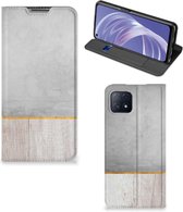 Magnet Case Cadeau voor Vader OPPO A73 5G Smartphone Hoesje Wood Beton