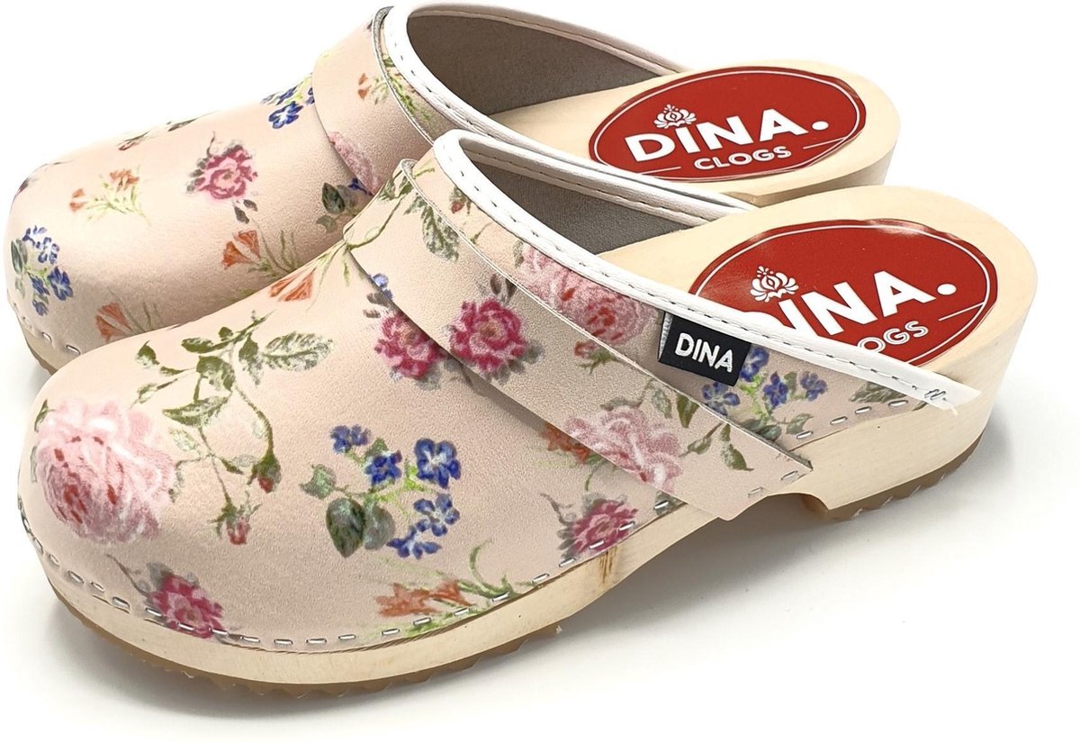 Dames klompen tuinklompen jardin met bloemen zweedse klompen maat 36 bol