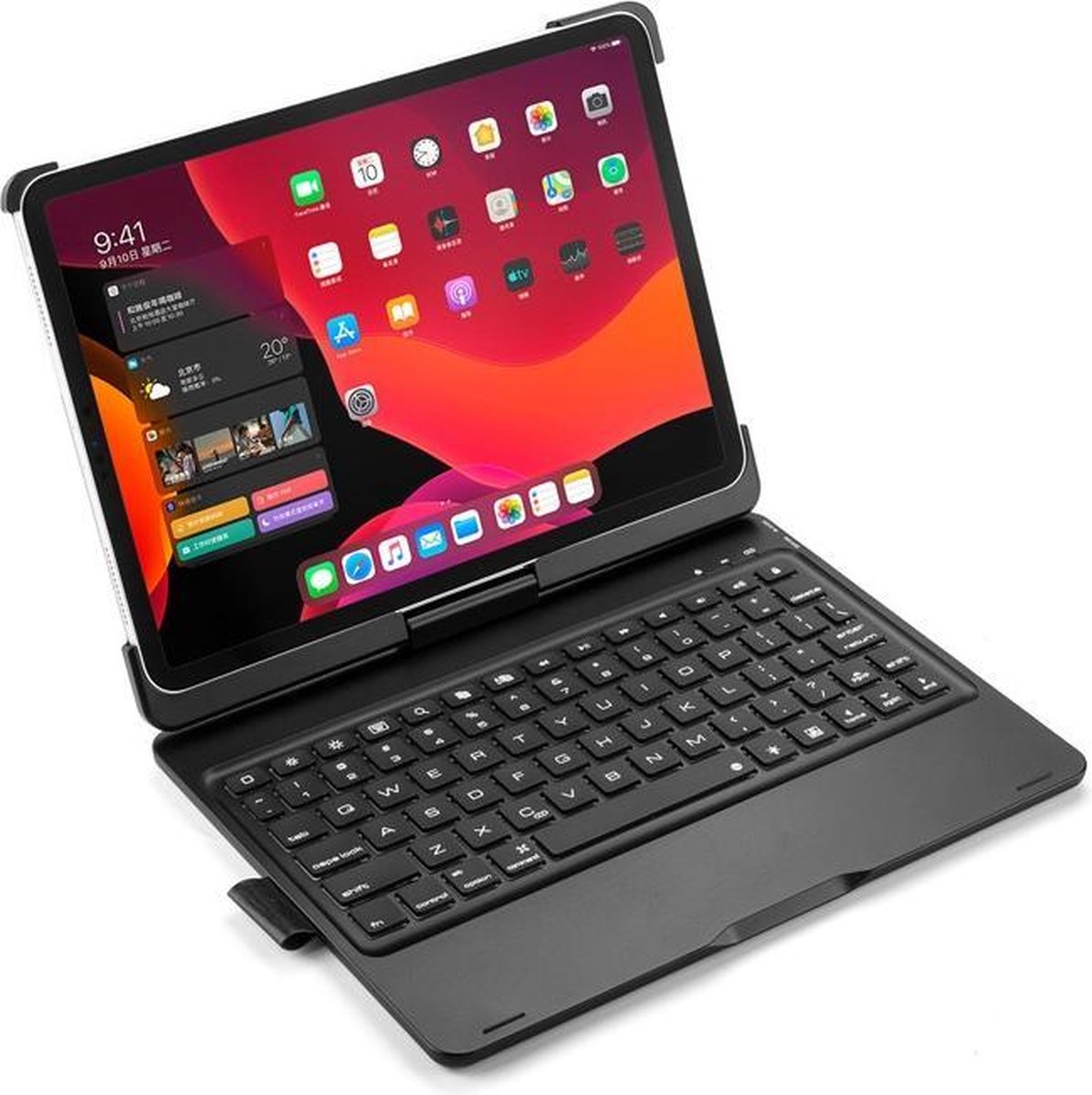 iPad Pro 2021 (11 Inch) Hoes - Bluetooth Toetsenbord hoes - 360 graden draaibaar - Toetsenbord verlichting - Zwart