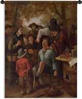 Tapisserie Jan Steen - The Tooth Puller - Peinture de Jan Steen Tapisserie coton 90x120 cm - Tapisserie murale avec photo