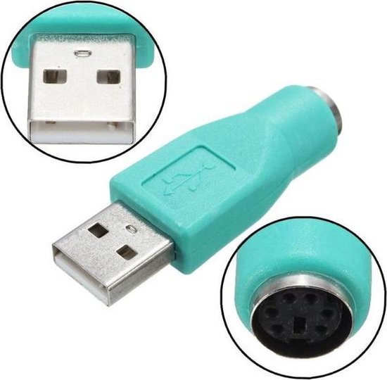 Usb male naar ps / 2 female adapter converter usb connector voor pc