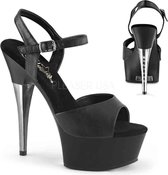Pleaser Sandaal met enkelband -40 Shoes- CAPTIVA-609 US 10 Zwart