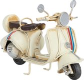 Clayre & Eef Decoratie Miniatuur Scooter 11*5*7 cm Beige Ijzer / kunststof Miniatuur Auto Decoratie Modelauto