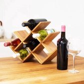 Decopatent® Wijnrek voor 8 flessen wijn - Bamboe - Hout - Design wijnrek - Wijnflessenrek - Flessenrek voor 8 Wijnflessen