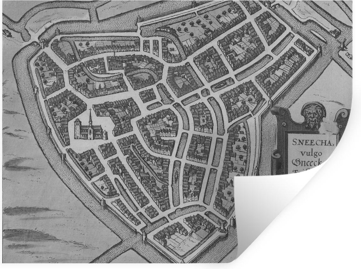Stickers muraux - Plan de la ville - Grijs - Carte - Dendermonde