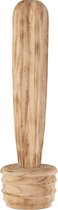 J-Line Cactus Op Voet Paulownia Hout Naturel Small