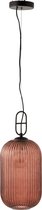 J-line Hanglamp Yufo Lang Glas/Marmer Rood/Zwart