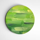 Groene structuur op muurcirkel | wanddecoratie - 40x40cm, Dibond