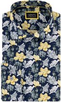 GENTS | Overhemd Heren Volwassenen print kolibri blauwgeel Maat L 41/42