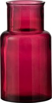 J-Line Vaas Cilinder Glas Donker Roze 18x18x27