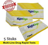 RightSign drugstest panel urine Drugstest Dipcard Urine Test op 7 Soorten Drugs 5 stuks - Betrouwbare drugstest dipcard urine test - Eenvoudig te gebruiken en betrouwbare methode -
