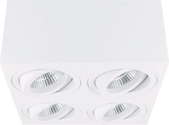 hoog Geschikt Gevoel van schuld Yphix Palermo Opbouwspot - Vierkant - 4 Lichtpunten - Kantelbaar -  160x160mm - Wit | bol.com