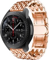 Bandje Voor Huawei GT Draak Stalen Schakel Band - Rose Goud (Roze) - Maat: 22mm - Horlogebandje, Armband