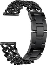 Bandje Voor Samsung Galaxy Watch Cowboy Stalen Schakel Band - Zwart - Maat: 22mm - Horlogebandje, Armband
