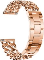 Bandje Voor Samsung Galaxy Watch Cowboy Stalen Schakel Band - Rose Goud (Roze) - Maat: 22mm - Horlogebandje, Armband