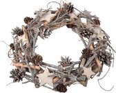 Kerstkrans Natuur Hout Ster Dia38cm