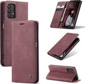 CaseMe - Coque Samsung Galaxy A32 5G - Wallet Book Case - Fermeture magnétique - Rouge foncé
