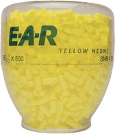 Ear Soft Yellow Neon wegwerp Oordoppen. 500 paar Navulverpakking.  36 Db