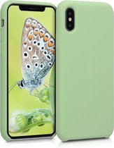 kwmobile telefoonhoesje geschikt voor Apple iPhone X - Hoesje met siliconen coating - Smartphone case in lichtgroen