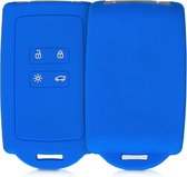kwmobile autosleutelhoes voor Renault 4-knops Smartkey autosleutel (alleen Keyless Go) - Siliconenhoes in blauw - Sleutelcover