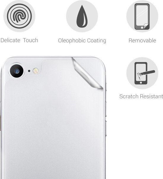 kwmobile 3x beschermfolie geschikt voor Apple iPhone 8 / SE (2020) - Transparante bescherming voor achterkant smartphone