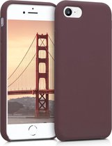 kwmobile telefoonhoesje voor Apple iPhone SE (2022) / SE (2020) / 8 / 7 - Hoesje met siliconen coating - Smartphone case in pruim