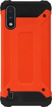 WLONS Rubber Kunststof Bumper Case Hoesje Geschikt voor Samsung Galaxy A01 - Oranje