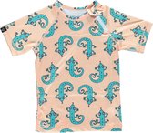 Beach & Bandits - UV-zwemshirt voor kinderen - Green Lizard - Perzik - maat 92-98cm