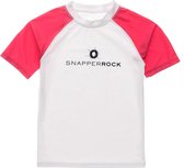 Snapper Rock - UV Rash Top voor jongens - Korte mouw - Wit/Rood - maat 152-158cm