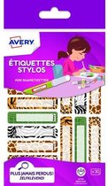 naametiketten mini Avery dierenprint