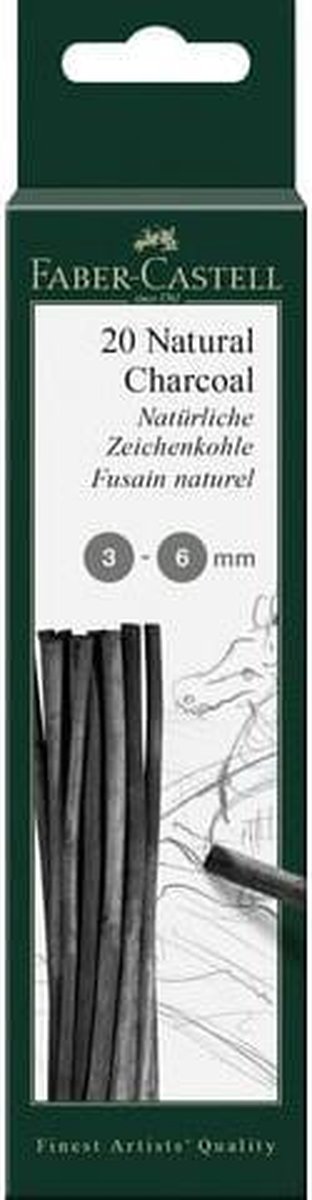 Faber-Castell houtskool - Pitt Monochrome - 3-6 mm - 20 stuks - FC-129198