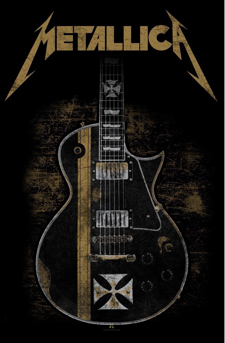 Rock Off Metallica Textiel Poster Hetfield Guitar Multicolours