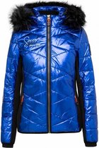 Soccx ® gewatteerd jack in ski-design met metallic look, Blauw (M)