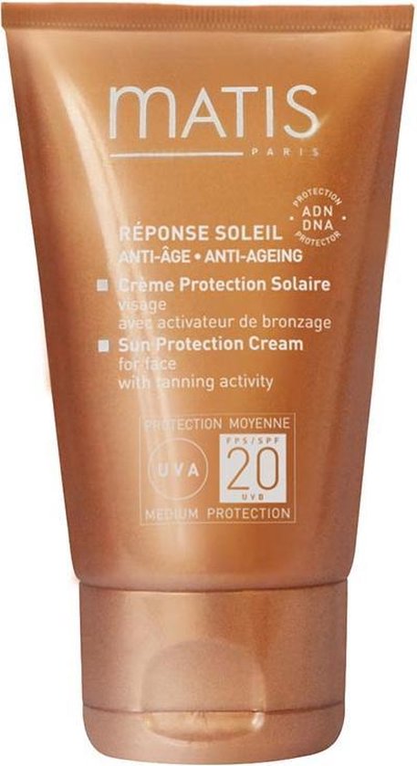 Trekt snel in en plakt niet - Matis Anti-Age Zonnebrandcrème Gezicht SPF 20